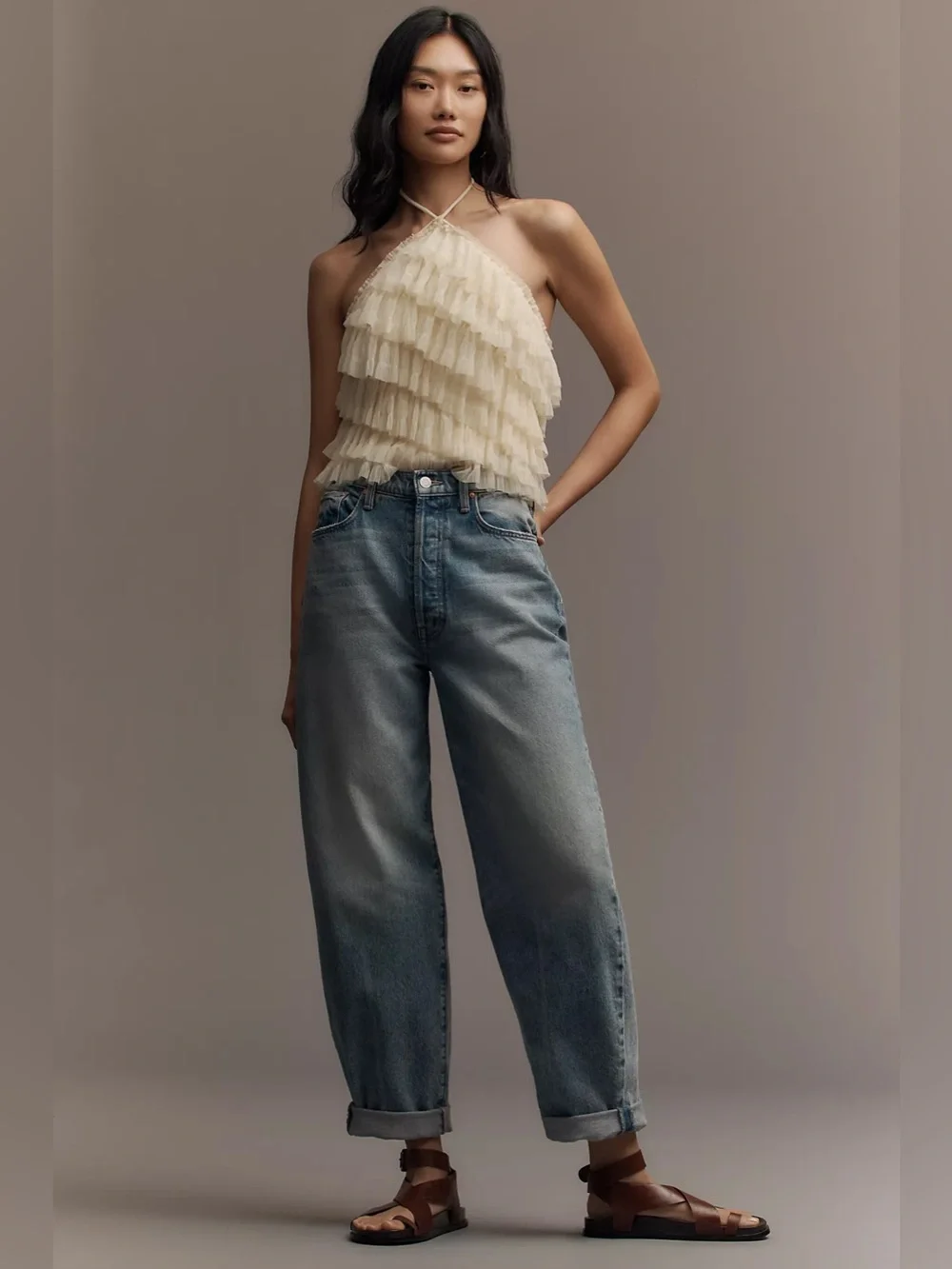 MOTHER Fangirl Button Skimp Jeans in Blinded By The Light 25